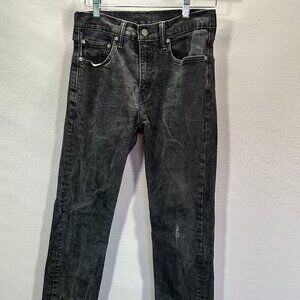 Levis 502 Jeans Mens 31 Black Wash Cotton Stretch Tapered Leg Pockets